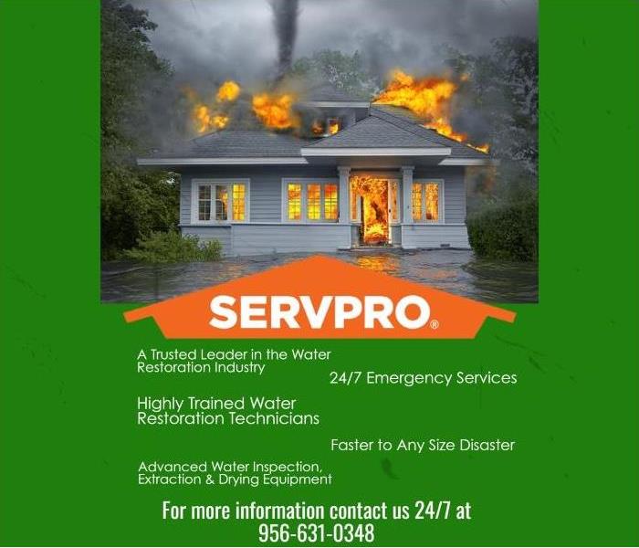 House of fire with SERVPRO logo